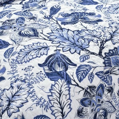 New ⌛ Lush Decor Lush Décor Cynthia Jacobean Quilt & Sham Set Blue 🔥 5 New ⌛ Lush Decor Lush Décor Cynthia Jacobean Quilt & Sham Set Blue 🔥 - Image 3
