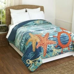 Buy 🔥 The Lakeside Collection Lakeside Nautical Bed Quilt with Ocean Life Imagery and Coastal Motif 💯 -Quilts Online Shop unnamed file 4717