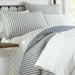 Promo π Willow Way Ticking Stripe Quilt & Sham Set - Stone Cottage Navy π₯