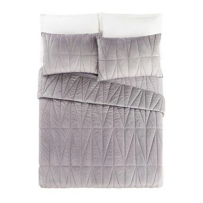 Cheapest π Pinnacle Quilt & Sham Set Gray - Ayesha Curry π 3 Cheapest π Pinnacle Quilt & Sham Set Gray - Ayesha Curry π