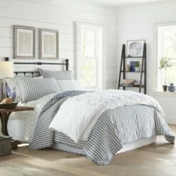 Promo 🎁 Willow Way Ticking Stripe Quilt & Sham Set - Stone Cottage Navy 🔥 -Quilts Online Shop unnamed file 474