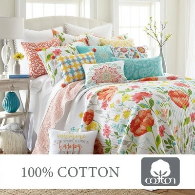 Coupon ❤️ Laurel Coral Quilt and Pillow Sham Set - Levtex Home ✨ 5 Coupon ❤️ Laurel Coral Quilt and Pillow Sham Set - Levtex Home ✨ - Image 3
