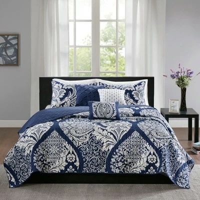 Best Sale π Madison Park 6pc Adela Coverlet Set Indigo π 3 Best Sale π Madison Park 6pc Adela Coverlet Set Indigo π