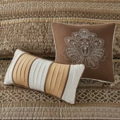 Cheap ⌛ Madison Park Mirage 6pc Polyester Jacquard Quilted Coverlet Bedding Set Brown/gold 😀 -Quilts Online Shop unnamed file 4812