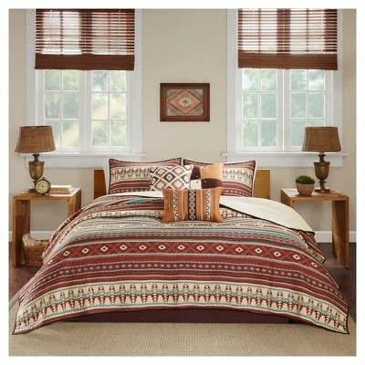 Discount βοΈ Madison Park Duncan Printed Quilt Set 6pc Spice π 3 Discount βοΈ Madison Park Duncan Printed Quilt Set 6pc Spice π