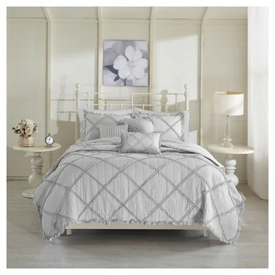 Best Pirce ⭐ Madison Park Gray Robin Quilt Set (Full/Queen) ✔️ 3 Best Pirce ⭐ Madison Park Gray Robin Quilt Set (Full/Queen) ✔️