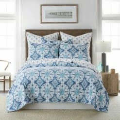 Cheapest 🎉 Homthreads Essella Indigo Quilt Set Blue 🎉
