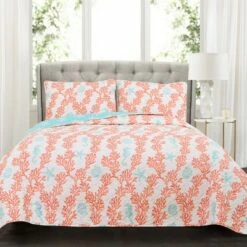 Brand new 🤩 Lush Decor Blue Dina Coral Quilt Set - Lush Décor 🔔 -Quilts Online Shop unnamed file 4866