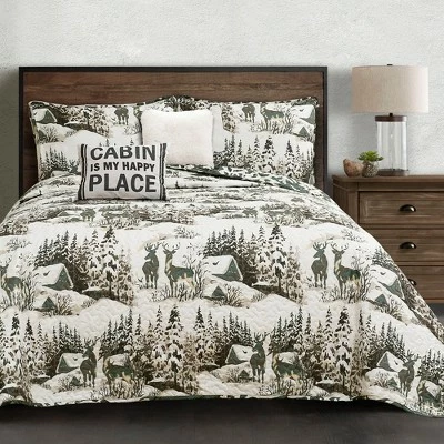 Budget 😍 Lush Decor 5pc Camouflage Leaves Reversible Quilt Set Green - Lush Décor 🎁 3 Budget 😍 Lush Decor 5pc Camouflage Leaves Reversible Quilt Set Green - Lush Décor 🎁
