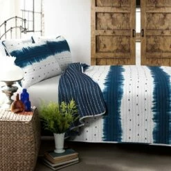 Discount 💯 Lush Decor 3pc Jane Shibori Quilt Set Navy - Lush Décor 🛒