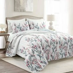 Cheap 👏 Lush Decor 3pc Mirabelle Watercolor Floral Reversible Quilt Set Blue/Coral - Lush Décor ⭐ -Quilts Online Shop unnamed file 4922