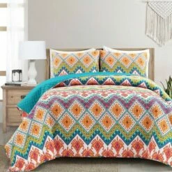 Top 10 🎉 Lush Decor Boho Chevron Quilt Set - Lush Décor Multicolor 🎁