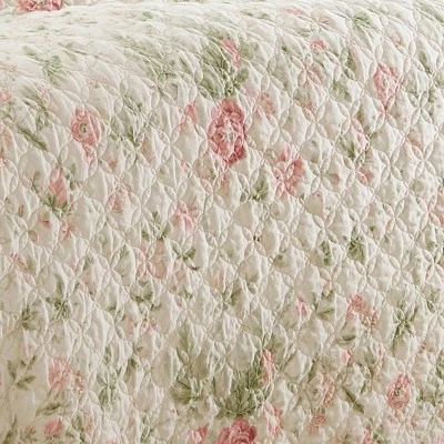 Buy ⭐ Laura Ashley Breezy Floral Quilt Sham Set Pink ⌛ 6 Buy ⭐ Laura Ashley Breezy Floral Quilt Sham Set Pink ⌛ - Image 4