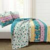 Buy 💯 Lush Decor Emily Boho Stripe Reversible Quilt & Sham Set Turquoise - Lush Décor 😀 -Quilts Online Shop unnamed file 4967