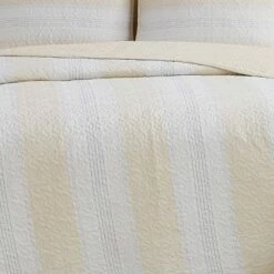 Cheapest 👏 Cottage Classics Farmhouse Stripe Quilt Set Tan 🔔