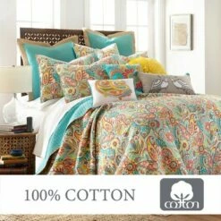 New 🧨 Palisades Paisley Quilt Set - Full/Queen Quilt and Two Standard Pillow Shams Teal - Levtex Home 😀 -Quilts Online Shop unnamed file 5102