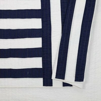 Flash Sale 🧨 Ampersand for Makers Collective 3pc Block Stripe Quilt & Sham Set Blue ✔️ 6 Flash Sale 🧨 Ampersand for Makers Collective 3pc Block Stripe Quilt & Sham Set Blue ✔️ - Image 4