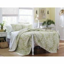 Best Sale 🎁 Rowland Quilt Set - Laura Ashley® Green 🎁 -Quilts Online Shop unnamed file 540