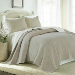 Brand new 👍 Cross Stitch Taupe Quilt Set - Levtex Home 🤩 -Quilts Online Shop unnamed file 701