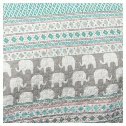 Promo 🎁 Lush Decor Elephant Striped Quilt Bedding Set - Lush Décor Turquoise/pink 💯 -Quilts Online Shop unnamed file 732
