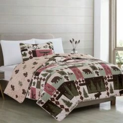 Best Pirce 👏 Great Bay Home Rustic Lodge Printed Reversible Quilt Set ✔️