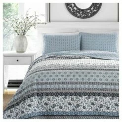 New 💯 Light Blue Bexley Quilt Set - Stone Cottage® ⌛