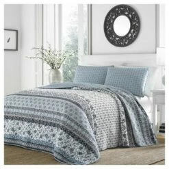 New 💯 Light Blue Bexley Quilt Set - Stone Cottage® ⌛ -Quilts Online Shop unnamed file 782