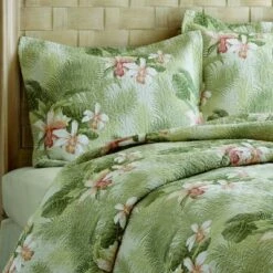 Buy ⌛ Tropical Orchid Palm Quilt & Sham Set Green - Tommy Bahama 💯