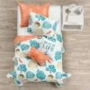 Cheap 👏 Lush Decor Coastal Reef Feather Reversible Quilt Set Blue/Coral - Lush Décor 🔥