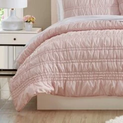 Best Pirce 🛒 Scrunch Stripe Microfiber Quilt & Sham Set - Poppy & Fritz Pink 🧨 -Quilts Online Shop unnamed file 868