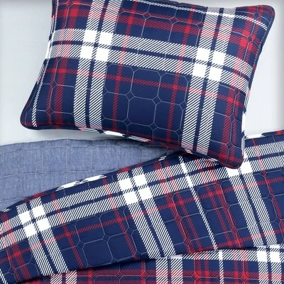 Best Sale 💯 Lush Decor Grayson Farmhouse Plaid Reversible Quilt Set Navy/Red - Lush Décor 🎁 4 Best Sale 💯 Lush Decor Grayson Farmhouse Plaid Reversible Quilt Set Navy/Red - Lush Décor 🎁 - Image 2